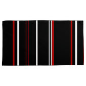 黒赤と白ストライプ色 枕カバー (正面右)