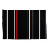 黒赤と白ストライプ色 枕カバー (裏面-右)