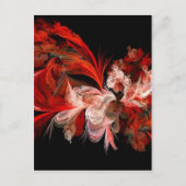 黒赤と白抽象デザイン ポストカード (正面)