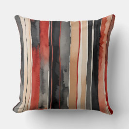 黒赤と白抽象芸術ストライプ クッション