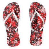 黒赤と白抽象芸術 ビーチサンダル (ソール)