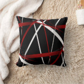 黒赤と白背景Pの抽象芸術線 クッション (ブランケット)