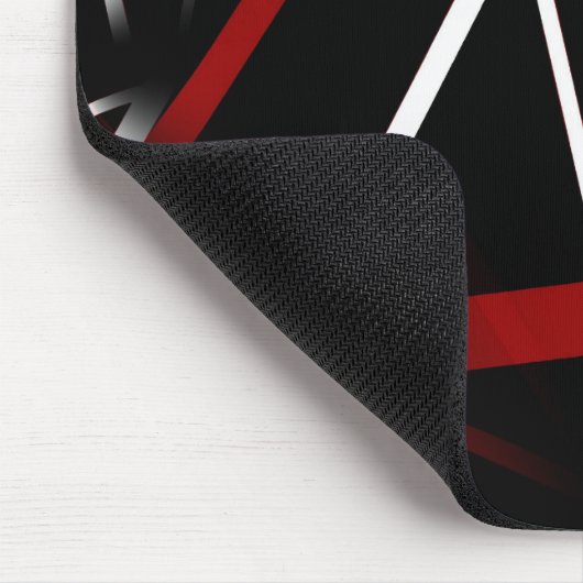 黒赤と白背景Pの抽象芸術線 マウスパッド (コーナー)