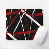 黒赤と白背景Pの抽象芸術線 マウスパッド (マウス)