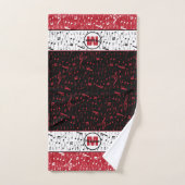 黒赤と白譜バスタオルセット バスタオルセット (ハンドタオル)