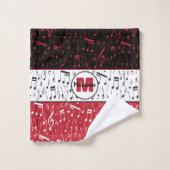 黒赤と白譜バスタオルセット バスタオルセット (ウォッシュタオル)