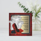 黒赤と金ゴールドハイヒール誕生会 招待状 (スタンド正面)