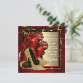 黒赤と金ゴールドハイヒール誕生会 招待状 (スタンド正面)