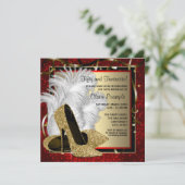 黒赤と金ゴールドハイヒール誕生会 招待状 (スタンド正面)