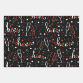 黒赤のクリスマス ラッピングペーパーシート (正面3)