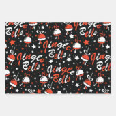 黒赤のクリスマス ラッピングペーパーシート (正面2)