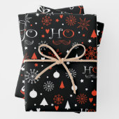 黒赤のクリスマス ラッピングペーパーシート (インサイチュ)