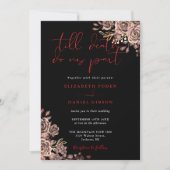 黒赤のゴシックローズ ウェディングフラワーリング 招待状 (正面)