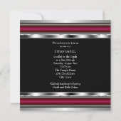 黒赤のダビデの星のバル・ミツヴァ 招待状 (裏面)