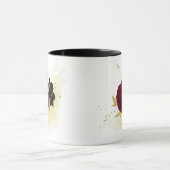 黒赤の花と金の葉 マグカップ (中央)