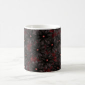 黒赤の花 コーヒーマグカップ (中央)