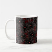 黒赤の花 コーヒーマグカップ (左)