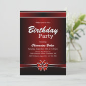 黒赤の誕生日パーティー 招待状 (スタンド正面)
