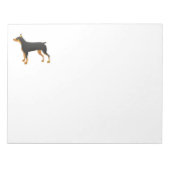 黒赤ドーベルマン（犬）新漫画 ノートパッド (正面)