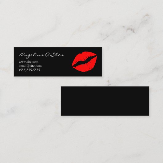 黒赤口紅 スキニー名刺 (正面/裏面)