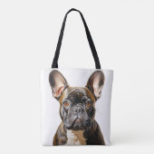 黒赤白ブルドッグフランスの犬 トートバッグ (裏面)