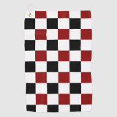 黒赤白市松模様に ゴルフタオル (正面)