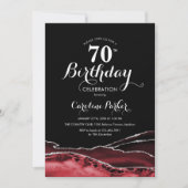 黒赤白瑪瑙70誕生日 招待状 (正面)