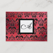 黒赤絹ダマスクスクエアモノグラム 名刺 (裏面)