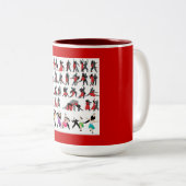 黒赤色社交ダンスダンカラフルサー・デジタル ツートーンマグカップ (正面右)