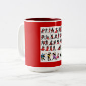 黒赤色社交ダンスダンカラフルサー・デジタル ツートーンマグカップ (正面左)