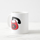 黒赤電話 レトロ電話 コーヒーマグカップ (正面左)
