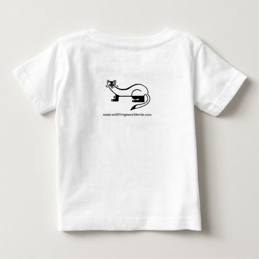 黒足クールのフェレット絶滅危惧動物グラフィック ベビーTシャツ (裏面)