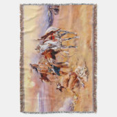 「黒足バーニングクロウバッファローレンジ」 スローブランケット (正面縦)