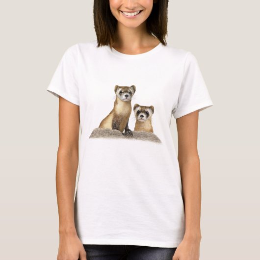 黒足フェレットDuo Tシャツ (正面)