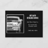 黒車のと白のアメリカのマッスルカー 名刺 (正面)