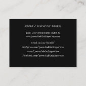 黒車のと白のアメリカのマッスルカー 名刺 (裏面)