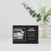 黒車のと白のアメリカのマッスルカー 名刺 (スタンド正面)