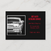 黒車のと白のアメリカのマッスルカー 名刺 (正面)