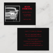 黒車のと白のアメリカのマッスルカー 名刺 (正面/裏面)