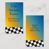 黒車の白市松模様にデザイン 名刺 (正面/裏面)