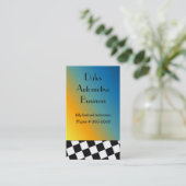 黒車の白市松模様にデザイン 名刺 (スタンド正面)