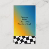 黒車の白市松模様にデザイン 名刺 (裏面)