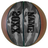 黒軍迷彩柄軍隊迷彩名前をカスタムする バスケットボール (縦)