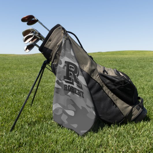 黒軍迷彩軍隊迷彩柄カスタム贈答品 ゴルフタオル (グリーン)