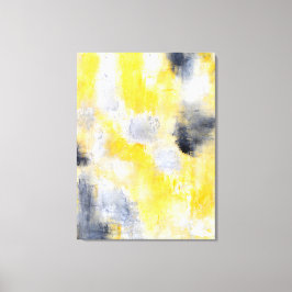 黒違うと黄色の抽象芸術アート キャンバスプリント