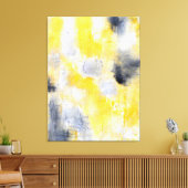 黒違うと黄色の抽象芸術アート キャンバスプリント (インサイチュ (リビング))