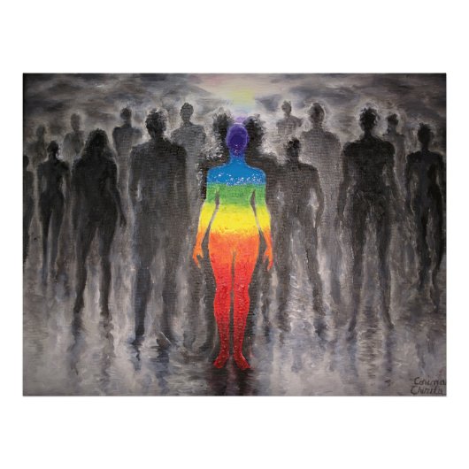 黒違う白の世界の虹 フォトプリント            (正面)