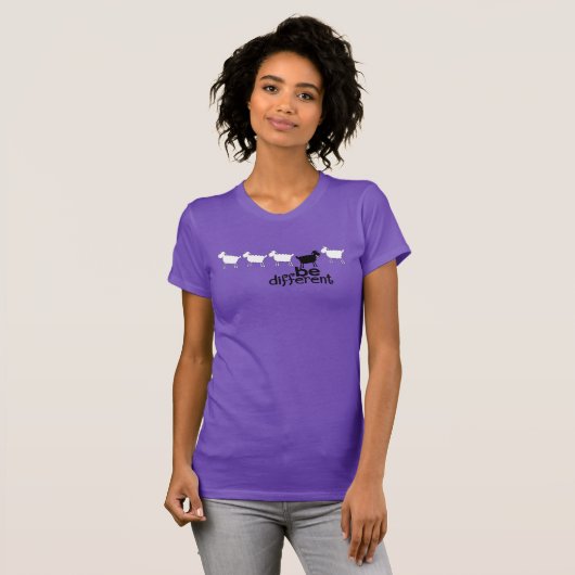 黒違う眠のレディースTシャツ Tシャツ (正面フル)