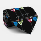 黒違う色のマルティーニ眼鏡のカクテル ネクタイ (ロール)