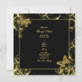 黒金の蝶が優雅に舞う 招待状 (裏面)